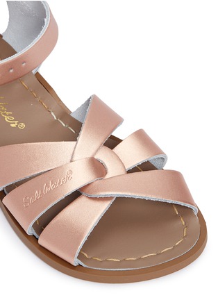Detail View - Click To Enlarge - SALT-WATER - 'Original' youth metallic leather sandals