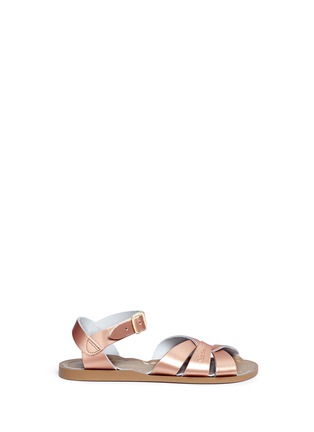 Main View - Click To Enlarge - SALT-WATER - 'Original' youth metallic leather sandals
