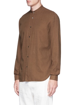 Front View - Click To Enlarge - CAMOSHITA - Mandarin collar twill shirt
