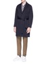 Front View - Click To Enlarge - CAMOSHITA - Wool-cotton blend twill coat