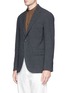 Front View - Click To Enlarge - CAMOSHITA - Wool houndstooth soft blazer