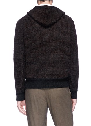 Back View - Click To Enlarge - CAMOSHITA - Wool-blend zip hoodie