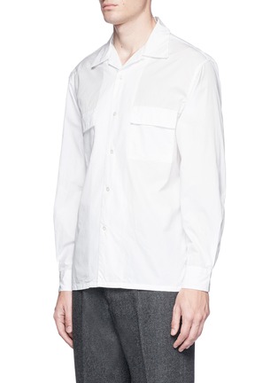 Front View - Click To Enlarge - CAMOSHITA - Chest pocket cotton poplin shirt