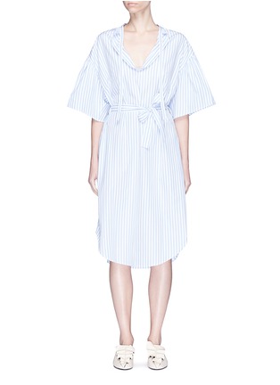 Main View - Click To Enlarge - TOME - Belted stripe cotton poplin peasant tunic
