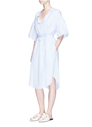 Figure View - Click To Enlarge - TOME - Belted stripe cotton poplin peasant tunic
