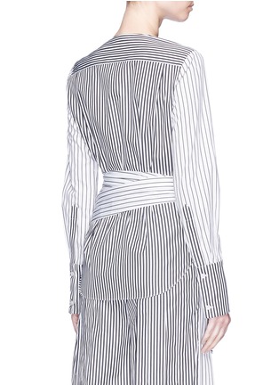 Back View - Click To Enlarge - TOME - Stripe cotton poplin wrap shirt