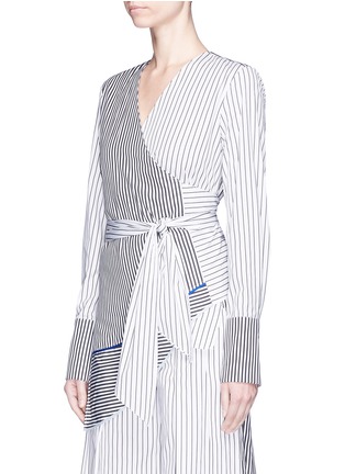 Front View - Click To Enlarge - TOME - Stripe cotton poplin wrap shirt