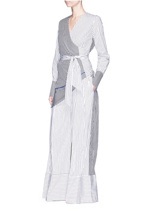 Figure View - Click To Enlarge - TOME - Stripe cotton poplin wrap shirt