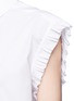 Detail View - Click To Enlarge - TOME - Lace-up back ruffle poplin shirt