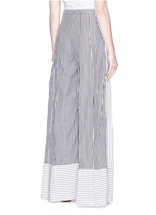 Back View - Click To Enlarge - TOME - Stripe poplin pleated wide leg pants