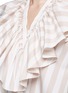 Detail View - Click To Enlarge - TOME - Ruffle bib stripe poplin peasant blouse