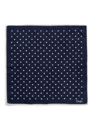 Detail View - Click To Enlarge - DRAKE'S - Polka dot print wool-silk pocket square