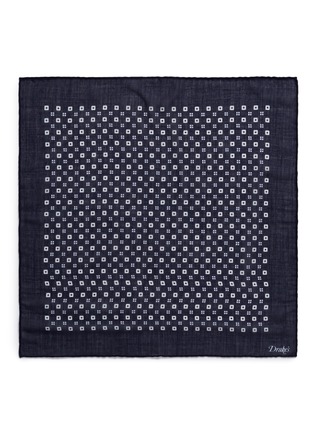 Detail View - Click To Enlarge - DRAKE'S - Square print cashmere-silk pocket square