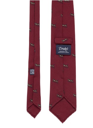 Detail View - Click To Enlarge - DRAKE'S - Dog print wool twill tie