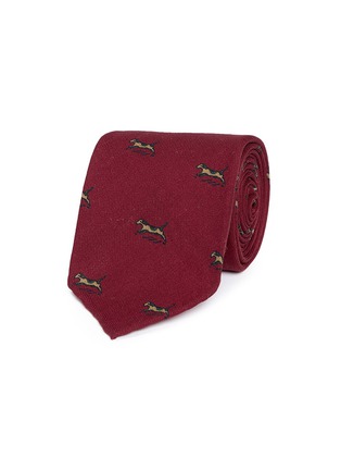 Main View - Click To Enlarge - DRAKE'S - Dog print wool twill tie