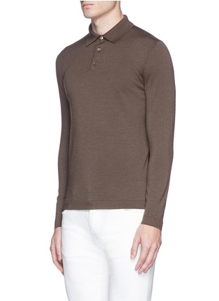 Front View - Click To Enlarge - LARDINI - Long sleeve polo shirt