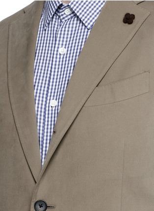 Detail View - Click To Enlarge - LARDINI - Brushed cotton twill blazer