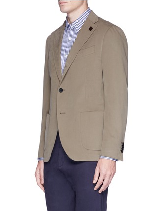 Front View - Click To Enlarge - LARDINI - Brushed cotton twill blazer