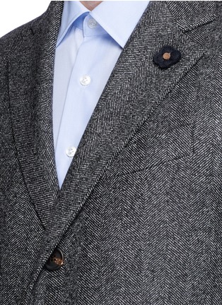 Detail View - Click To Enlarge - LARDINI - Wool-cashmere herringbone coat