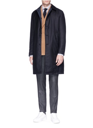 Figure View - Click To Enlarge - LARDINI - Cashmere twill padded reversible coat