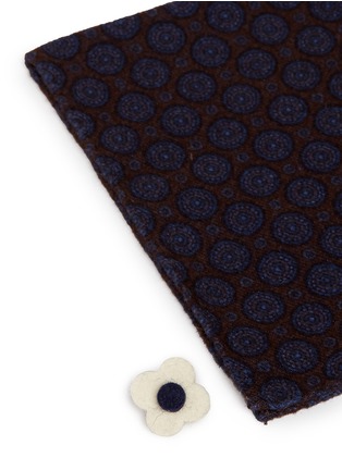 Detail View - Click To Enlarge - LARDINI - Circle print cotton twill pocket square