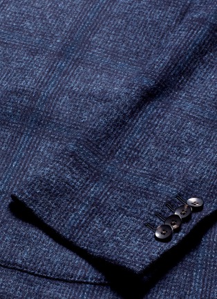 Detail View - Click To Enlarge - LARDINI - Windowpane check cotton-wool soft blazer