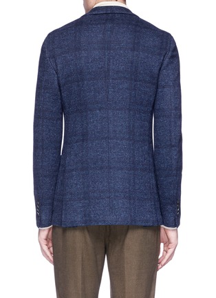 Back View - Click To Enlarge - LARDINI - Windowpane check cotton-wool soft blazer