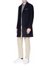 Figure View - Click To Enlarge - LARDINI - Cable knit jacquard twill coat