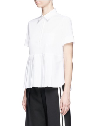 Front View - Click To Enlarge - NEIL BARRETT - Pleated poplin shirt
