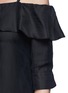 Detail View - Click To Enlarge - NEIL BARRETT - Off-shoulder herringbone dress