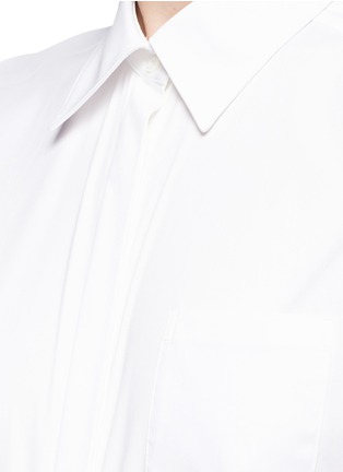 Detail View - Click To Enlarge - NEIL BARRETT - Elastic hem stretch poplin shirt