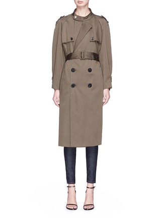 Main View - Click To Enlarge - NEIL BARRETT - Convertible sleeve satin trench coat