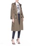 Figure View - Click To Enlarge - NEIL BARRETT - Convertible sleeve satin trench coat