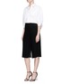 Figure View - Click To Enlarge - NEIL BARRETT - Pleated crepe hopsack culottes