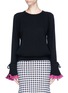 Main View - Click To Enlarge - PHVLO - Crochet bell cuff pleated sweater