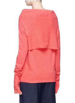 Back View - Click To Enlarge - PHVLO - Layered boat neck rib knit top