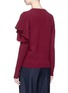 Back View - Click To Enlarge - PHVLO - Ruffle shoulder cashmere-Merino wool sweater