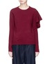Main View - Click To Enlarge - PHVLO - Ruffle shoulder cashmere-Merino wool sweater