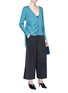 Figure View - Click To Enlarge - PHVLO - Extended sash rib knit cardigan
