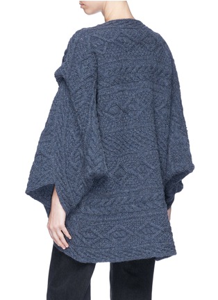 Back View - Click To Enlarge - PHVLO - Oversized cable knit poncho