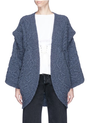 Main View - Click To Enlarge - PHVLO - Oversized cable knit poncho