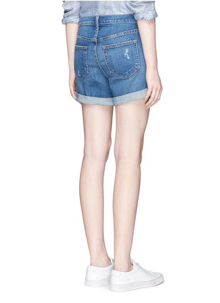 Back View - Click To Enlarge - L'AGENCE - 'Balboa' distressed slouchy denim shorts