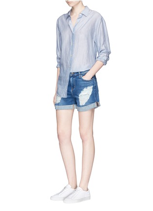 Figure View - Click To Enlarge - L'AGENCE - 'Balboa' distressed slouchy denim shorts