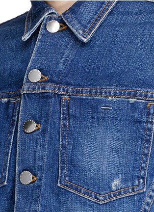 Detail View - Click To Enlarge - L'AGENCE - 'Zuma' let out hem cropped denim jacket