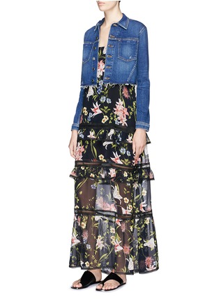 Figure View - Click To Enlarge - L'AGENCE - 'Zuma' let out hem cropped denim jacket