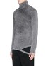 Front View - Click To Enlarge - THE VIRIDI-ANNE - Cutout hem brushed cotton turtleneck sweatshirt