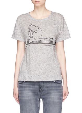 Main View - Click To Enlarge - RAG & BONE - Palm tree embroidered linen knit T-shirt