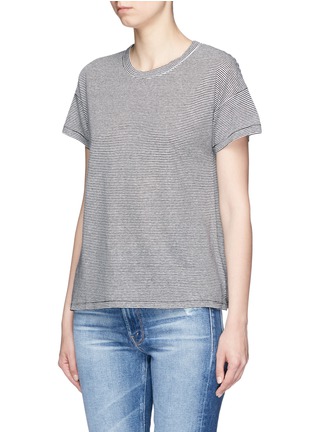 Front View - Click To Enlarge - RAG & BONE - Stripe linen-modal T-shirt