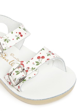 Detail View - Click To Enlarge - SALT-WATER - 'Seawee' toddler cherry print leather sandals