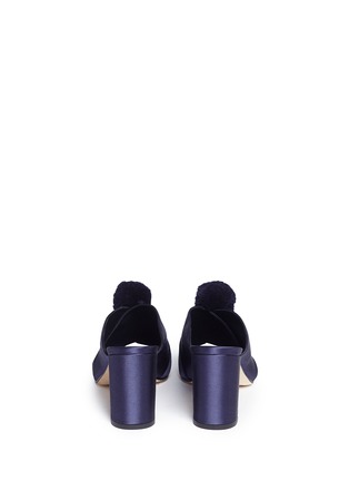 Back View - Click To Enlarge - TRADEMARK - Pompom satin mules